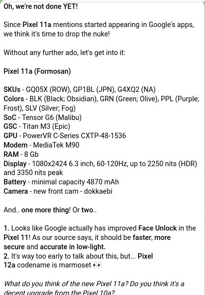 Google Pixel 11a lộ thông số: Chip Tensor G6 và modem Link vao Dubai không bị chặnTek đồng bộ dòng flagship