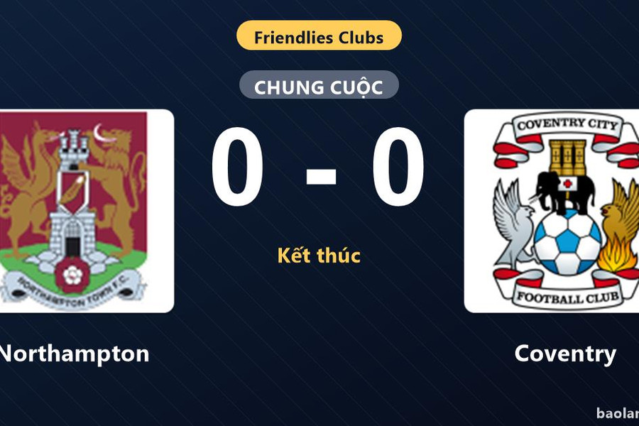 Northampton và Coventry bất phân thắng bại trong trận giao hữu không bàn thắng