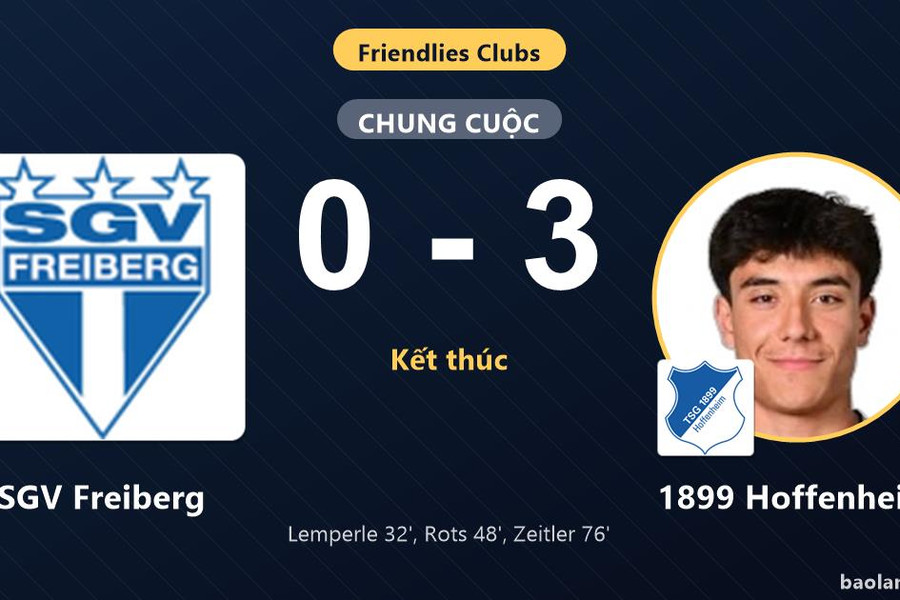 1899 Hoffenheim thắng đậm SGV Freiberg trong trận giao hữu CLB