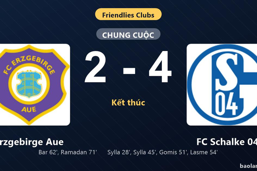 Thống kê trận đấu Erzgebirge Aue 2-4 FC Schalke 04: B. Lasme tỏa sáng, FC Schalke 04 giành trọn 3 điểm