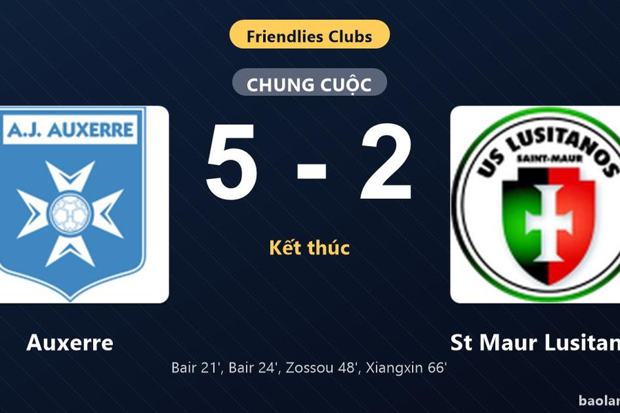 Thống kê trận đấu Auxerre 5-2 St Maur Lusitanos: Auxerre thắng đậm thuyết phục