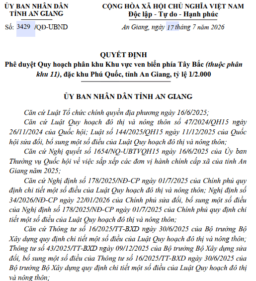 Quy hoạch 1.171ha ven biển Tây Bắc Phú Quốc: Sân golf và casino là điểm nhấn