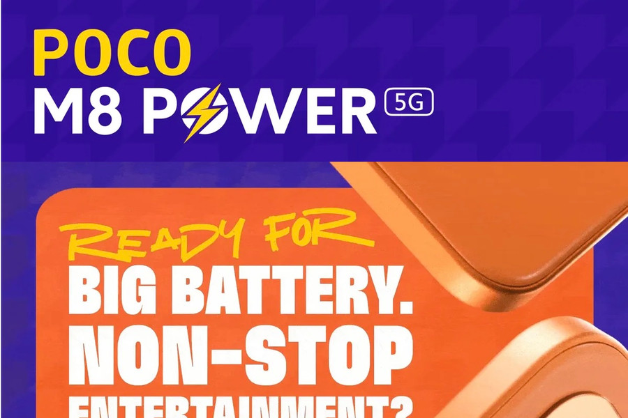 Xiaomi hé lộ Poco M8 Power 5G: Pin 8.000mAh và diện mạo màu cam rực rỡ