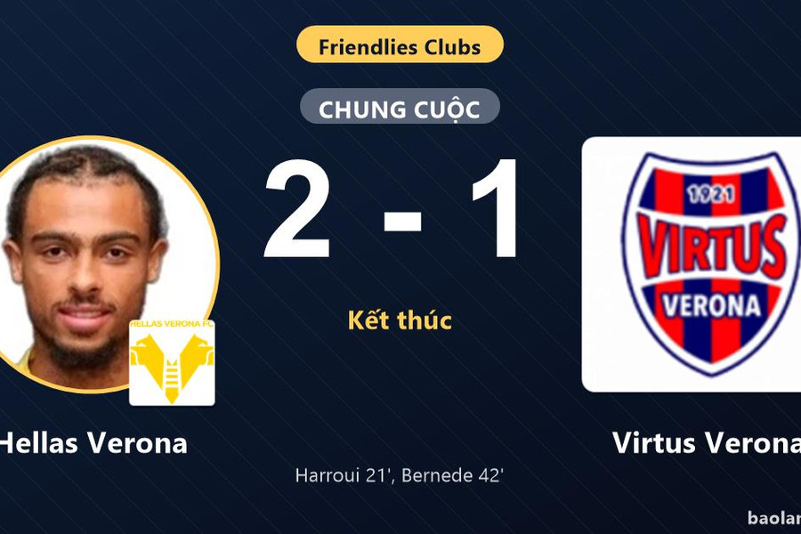 Hellas Verona thắng Virtus Verona trong trận giao hữu nội bộ Verona
