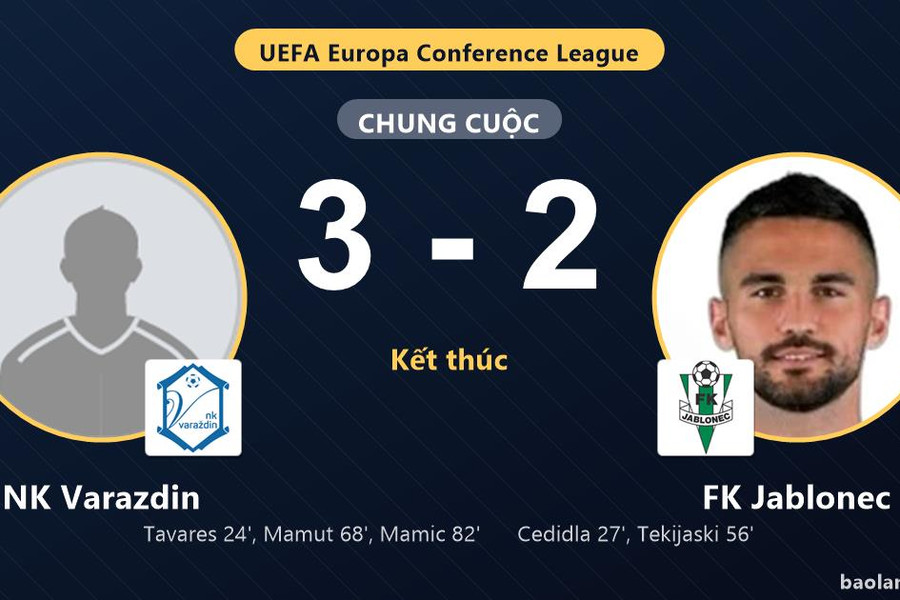 NK Varazdin ngược dòng hạ FK Jablonec ở vòng loại thứ hai