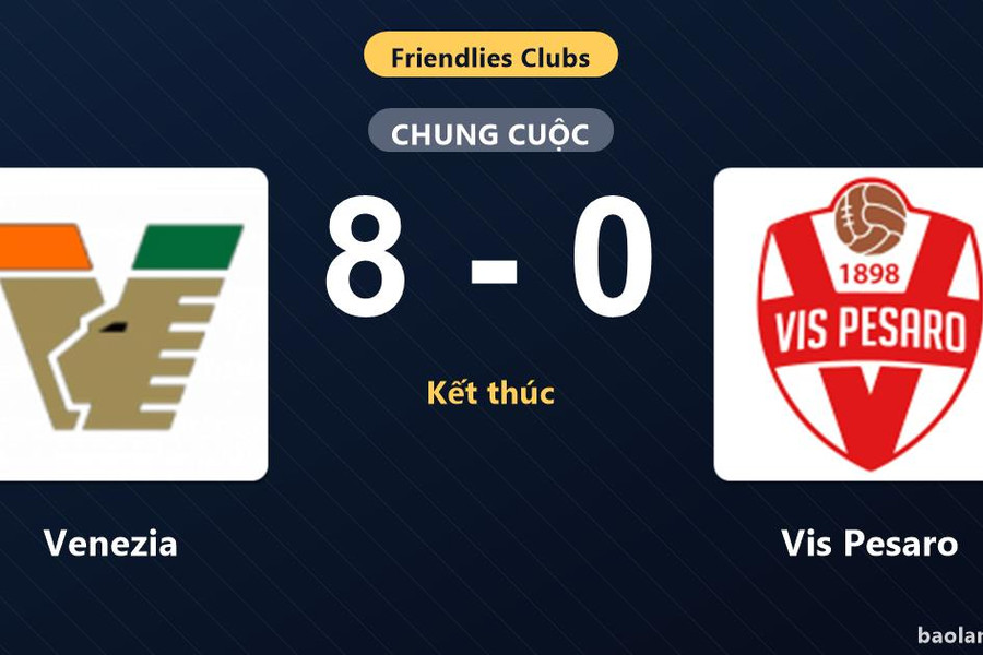 Thống kê trận đấu Venezia 8-0 Vis Pesaro: Venezia thắng đậm thuyết phục