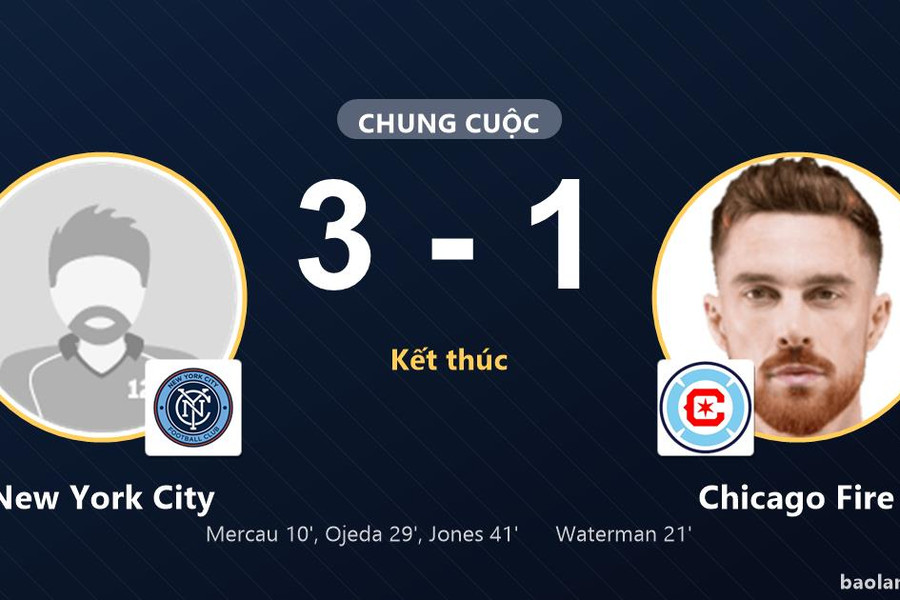 New York City thắng Chicago Fire, cuộc đua nhóm đầu vẫn chưa ngã ngũ