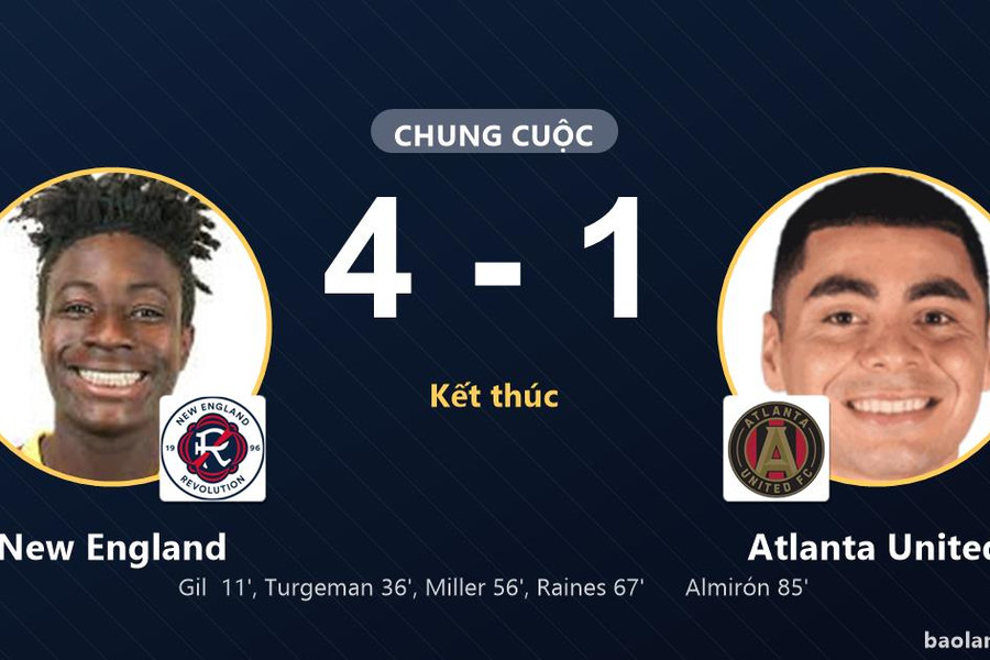 New England 4-1 Atlanta United: New England giành chiến thắng