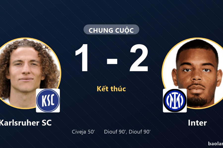 Inter ngược dòng phút 90, Karlsruher SC thất bại trên sân nhà