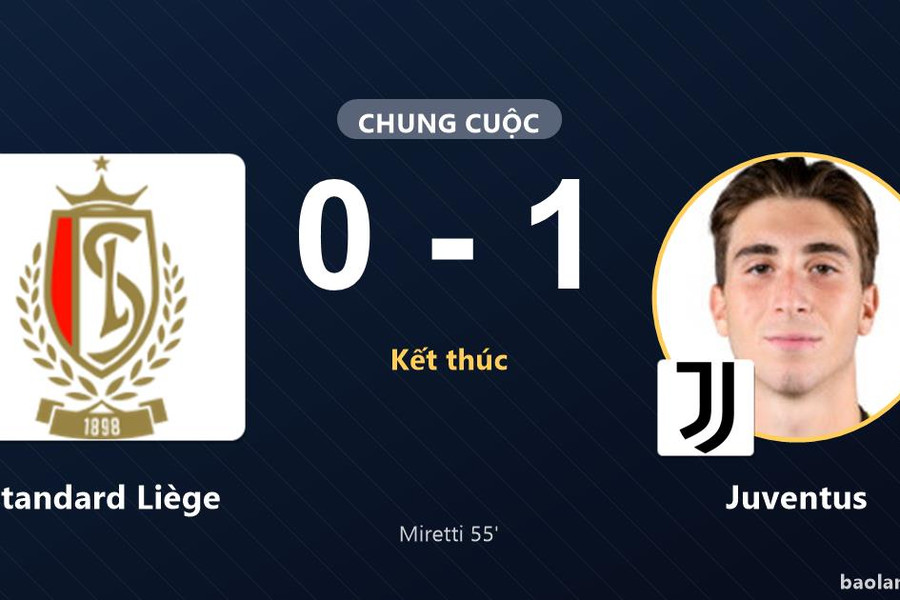 Juventus hạ Standard Liège trong trận giao hữu tại Liege