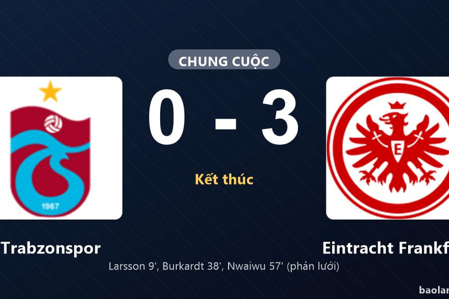 Eintracht Frankfurt thắng đậm, Trabzonspor nhận thất bại trên sân nhà