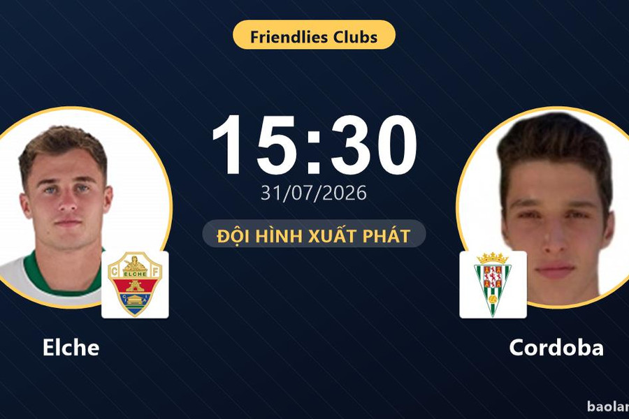 Trực tiếp Elche vs Cordoba: Đội hình xuất phát