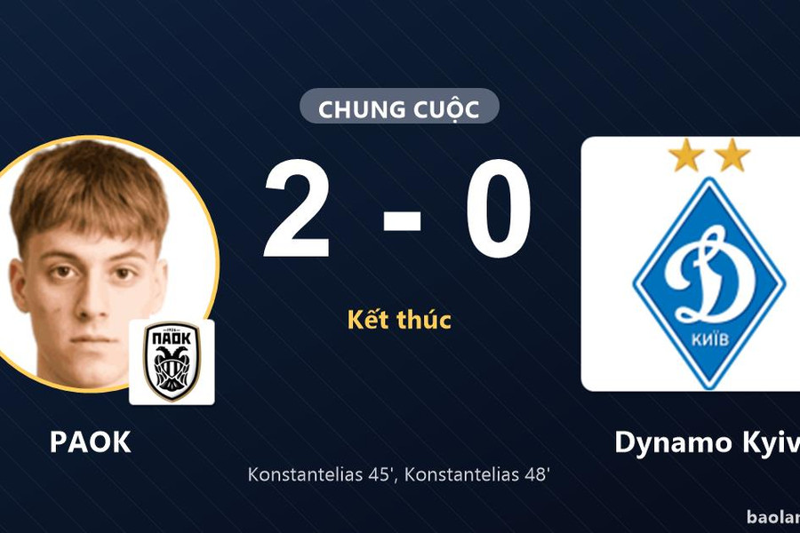 PAOK hạ Dynamo Kyiv, Konstantelias tỏa sáng ở Europa League