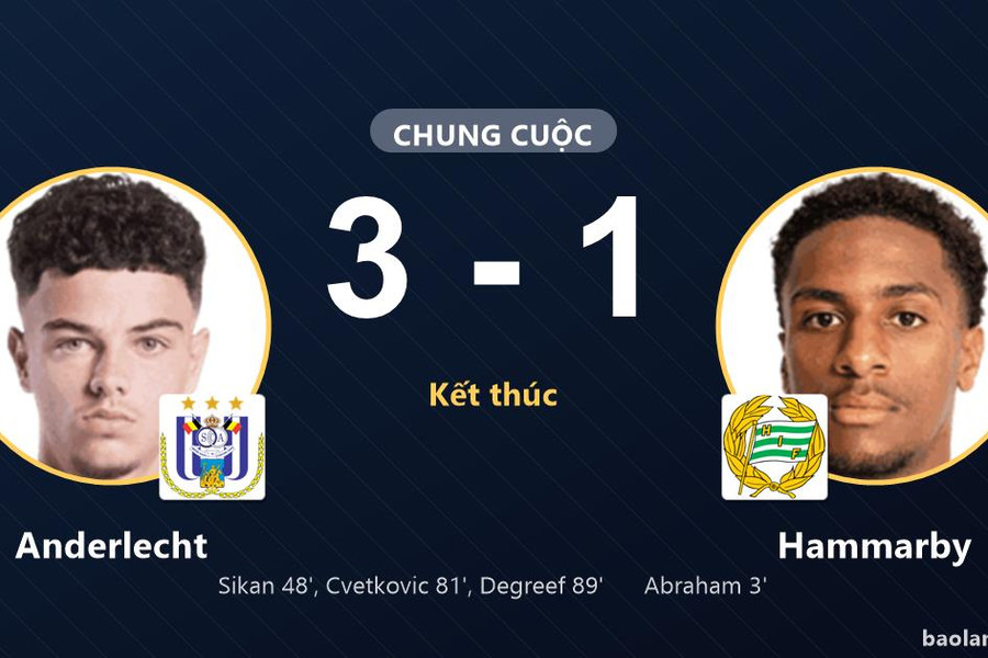 Anderlecht ngược dòng thắng Hammarby, đội khách trắng tay tại Lotto Park