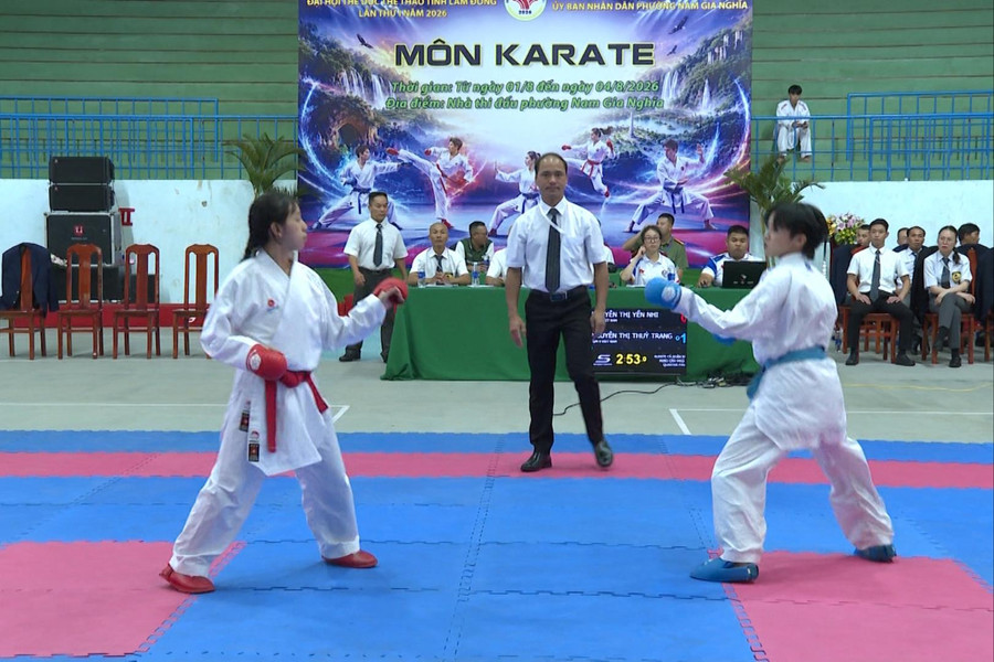 152 vận động viên tham dự giải Karate Đại hội Thể dục thể thao tỉnh