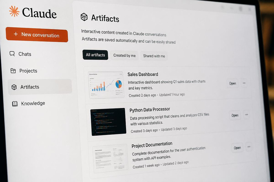 Claude Artifacts: Tính năng tạo website, dashboard và ứng dụng tương tác ngay trên trình duyệt