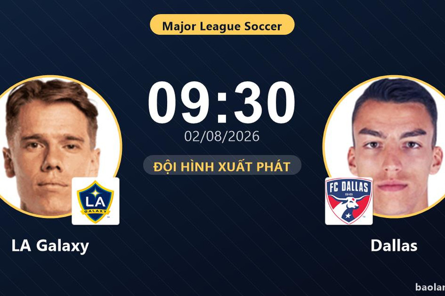 Trực tiếp LA Galaxy vs Dallas: Trận đấu đang diễn ra