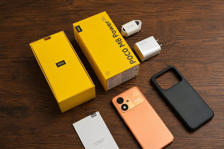 Mở hộp POCO M8 Power: Pin 8.000 mAh siêu khủng, màn hình AMOLED 120Hz và sạc 45W