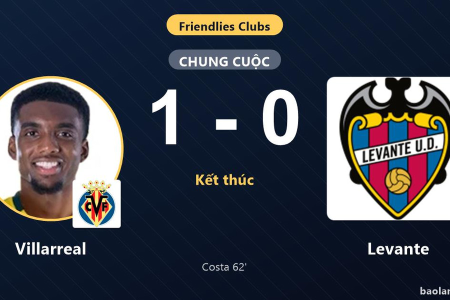Costa giúp Villarreal thắng Levante, khép lại trận giao hữu CLB
