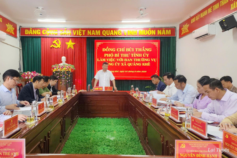 Phó Bí thư Tỉnh ủy Lâm Đồng Bùi Thắng làm việc tại xã Quảng Khê