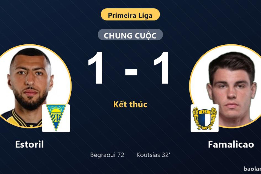 Bị Famalicao dẫn trước, Estoril nhọc nhằn giật lại một điểm trên sân nhà