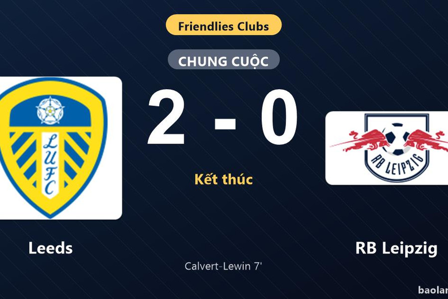 Thống kê trận đấu Leeds 2-0 RB Leipzig: D. Calvert-Lewin tỏa sáng, Leeds giành trọn 3 điểm