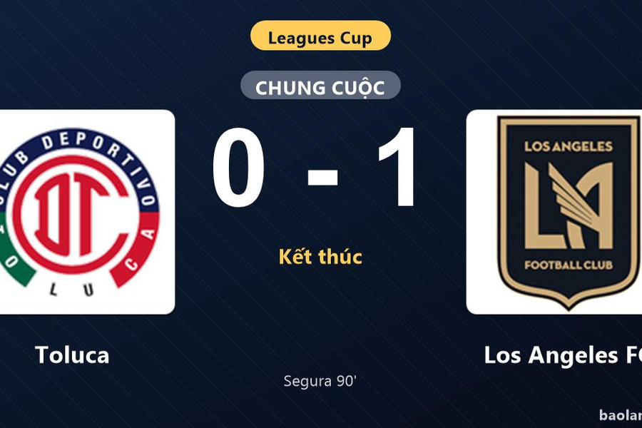 Thống kê trận đấu Toluca 0-1 Los Angeles FC: E. Segura tỏa sáng, Los Angeles FC giành trọn 3 điểm
