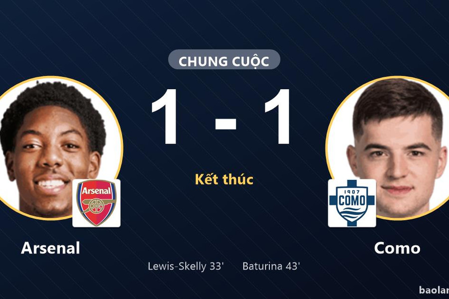 Arsenal vs Como: Arsenal giành chiến thắng sau loạt sút luân lưu trên sân nhà Emirates Stadium