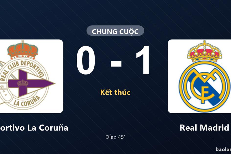 Thống kê trận đấu Deportivo La Coruña 0-1 Real Madrid: Brahim Díaz tỏa sáng, Real Madrid giành trọn 3 điểm