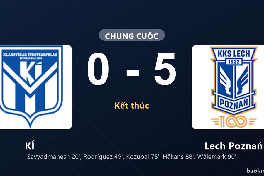 Thống kê trận đấu KÍ 0-5 Lech Poznań: Lech Poznań thắng đậm thuyết phục