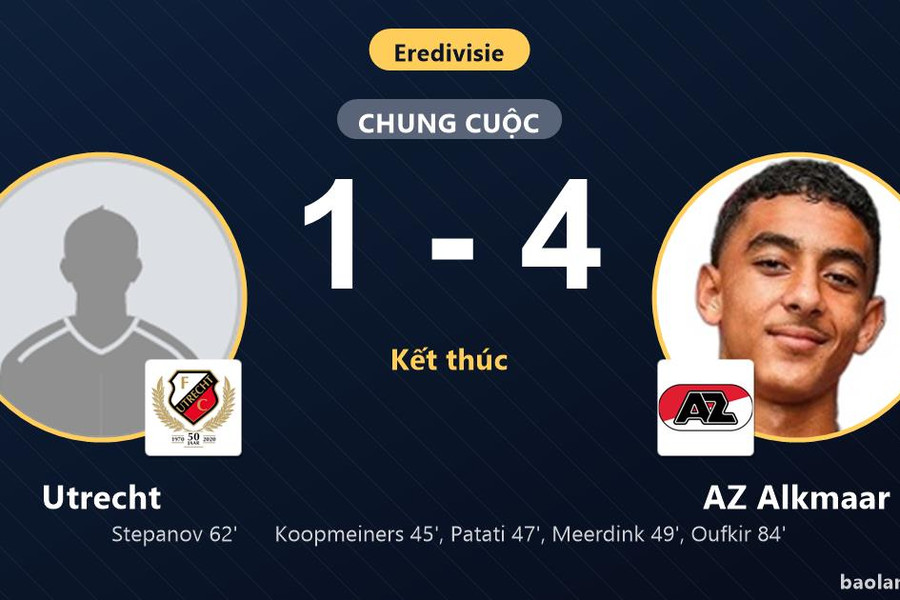 AZ Alkmaar vùi dập Utrecht 4-1, vươn lên top 4 giải Eredivisie