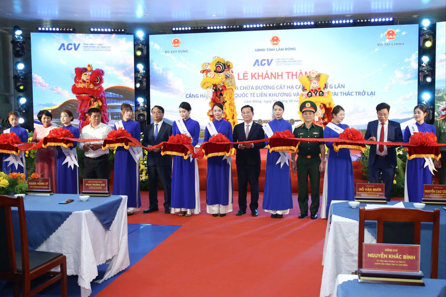 Lâm Đồng khánh thành dự án Sửa chữa đường cất hạ cánh, đường lăn sân bay Liên Khương