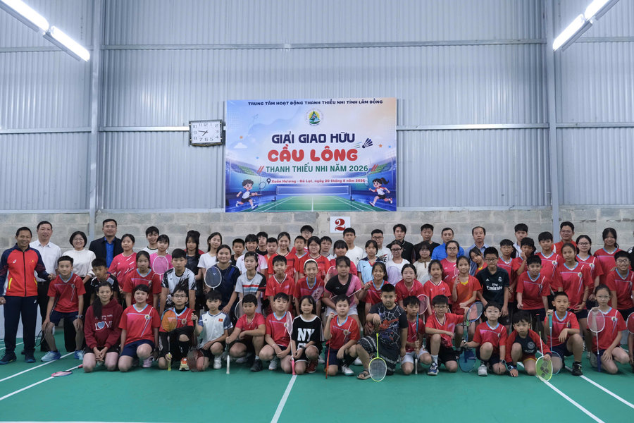 Gần 100 thanh thiếu nhi tranh tài Giải giao hữu Cầu lông năm 2026