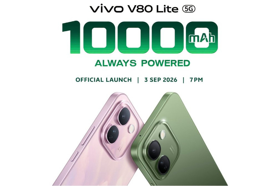 Smartphone vivo V80 Lite 5G sở hữu viên pin khổng lồ 10000 mAh chính thức ra mắt ngày 3/9