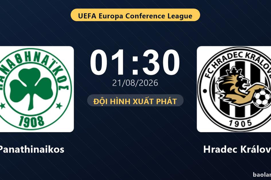 Trực tiếp Panathinaikos vs Hradec Králové: Hiệp 2 bắt đầu, hòa 0-0