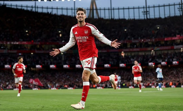 Kai Havertz liên tục nổ súng, khẳng định vững chắc vị thế trung phong số một Arsenal