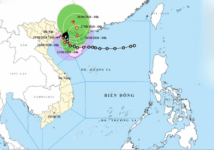 Thời tiết ngày 23/8: Bão số 4 di chuyển chậm trên vùng biển Quảng Ninh - Hải Phòng