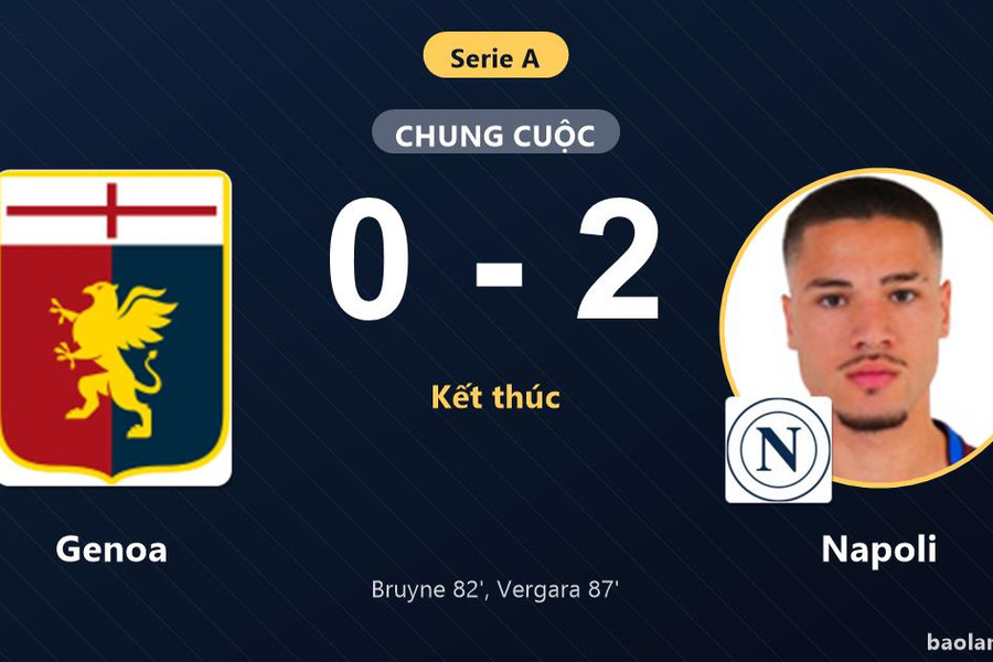 Ghi hai bàn cuối trận, Napoli đánh bại Genoa ở ngày ra quân Serie A