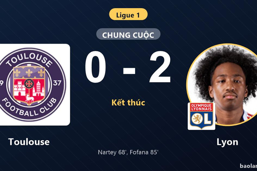 Hạ gục Toulouse 2-0 trên sân khách, Lyon có khởi đầu suôn sẻ tại Ligue 1