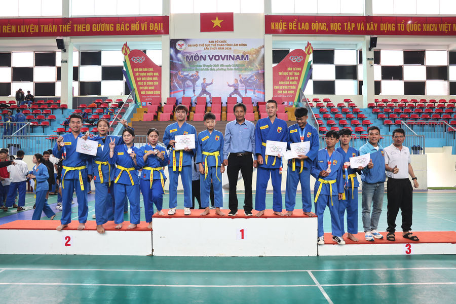 Trao 38 bộ huy chương môn Vovinam tại Đại hội Thể dục thể thao tỉnh Lâm Đồng lần thứ I