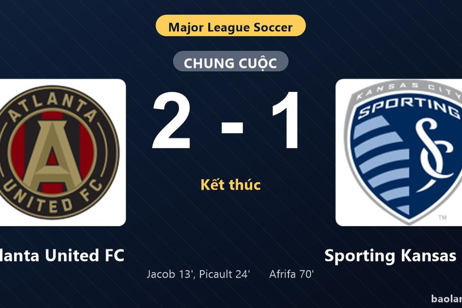 Thống kê trận đấu Atlanta United FC 2-1 Sporting Kansas City: F. Picault tỏa sáng, Atlanta United FC giành trọn 3 điểm