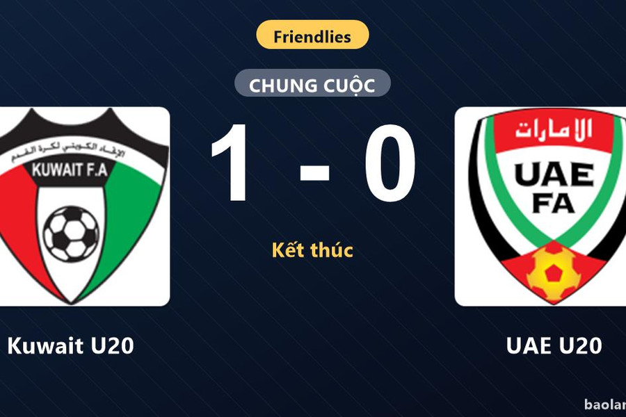 Kuwait U20 hạ UAE U20 trong trận giao hữu quốc tế