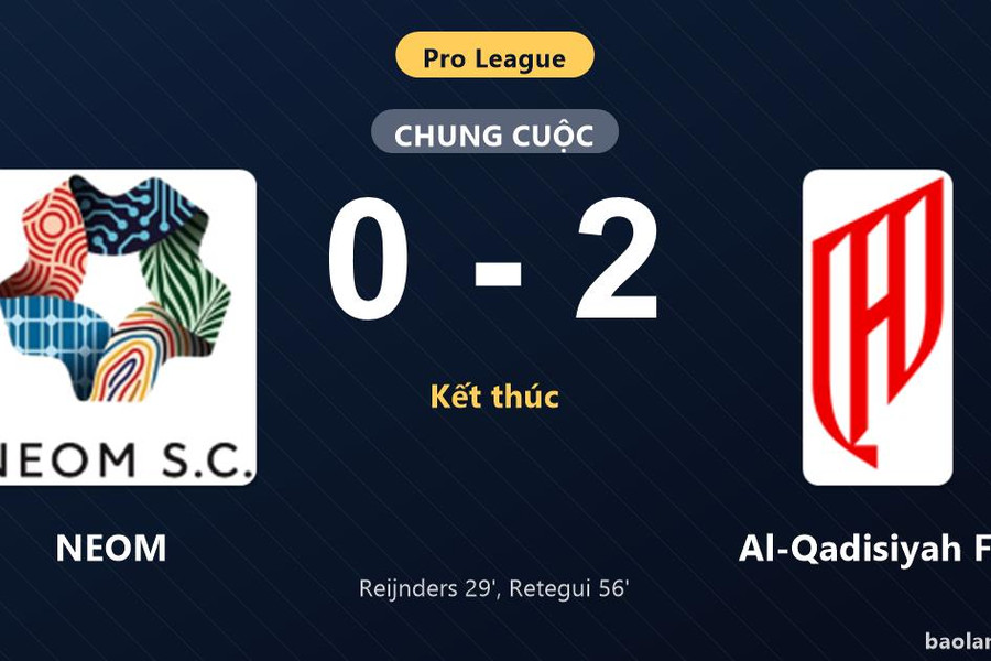 Thống kê trận đấu NEOM 0-2 Al-Qadisiyah FC: M. Retegui tỏa sáng, Al-Qadisiyah FC giành trọn 3 điểm