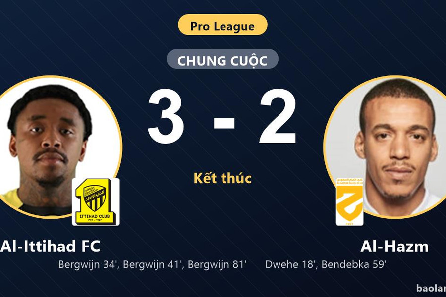 Ngược dòng thắng Al-Hazm 3-2, Al-Ittihad FC vươn lên thứ 7 Pro League
