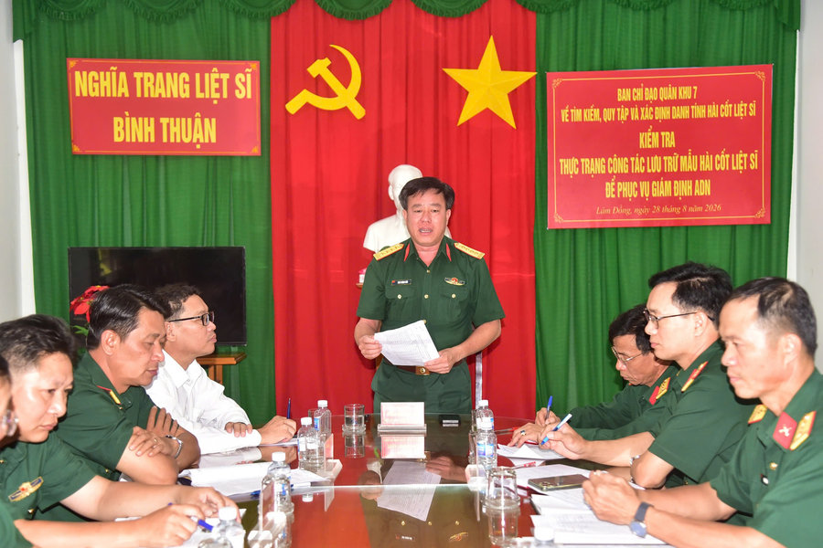 Kiểm tra công tác lưu trữ, bảo quản mẫu hài cốt liệt sĩ tại Lâm Đồng