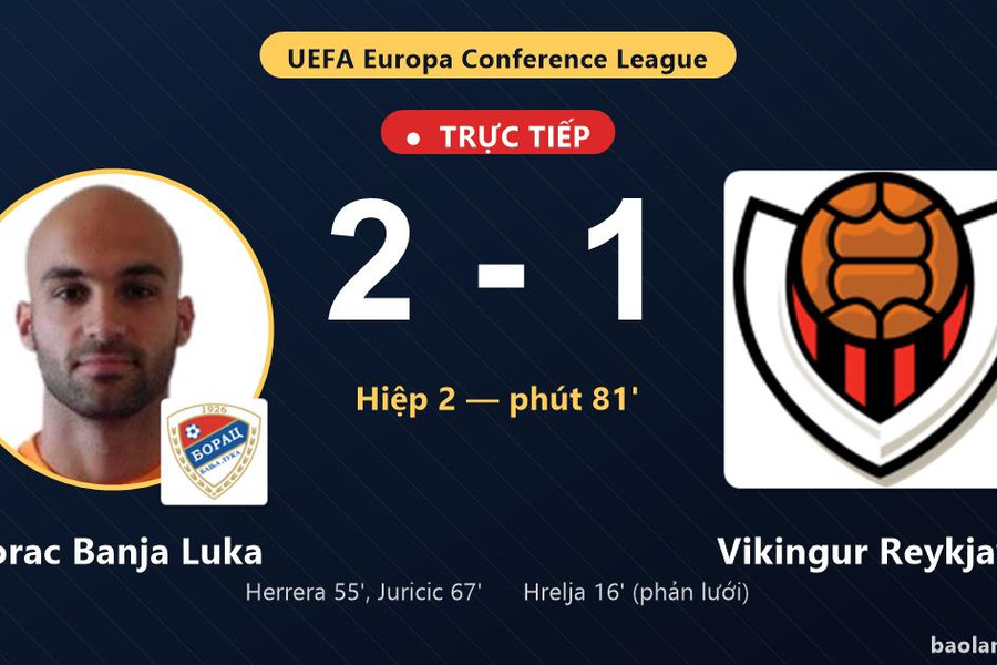 Trực tiếp Borac Banja Luka vs Vikingur Reykjavik: Borac Banja Luka vượt lên dẫn trước