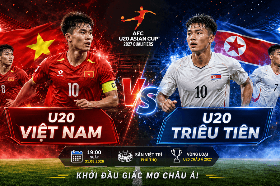 Tổng hợp dự đoán tỉ số U20 Việt Nam vs U20 Triều Tiên lúc 19h ngày 31/8/2026