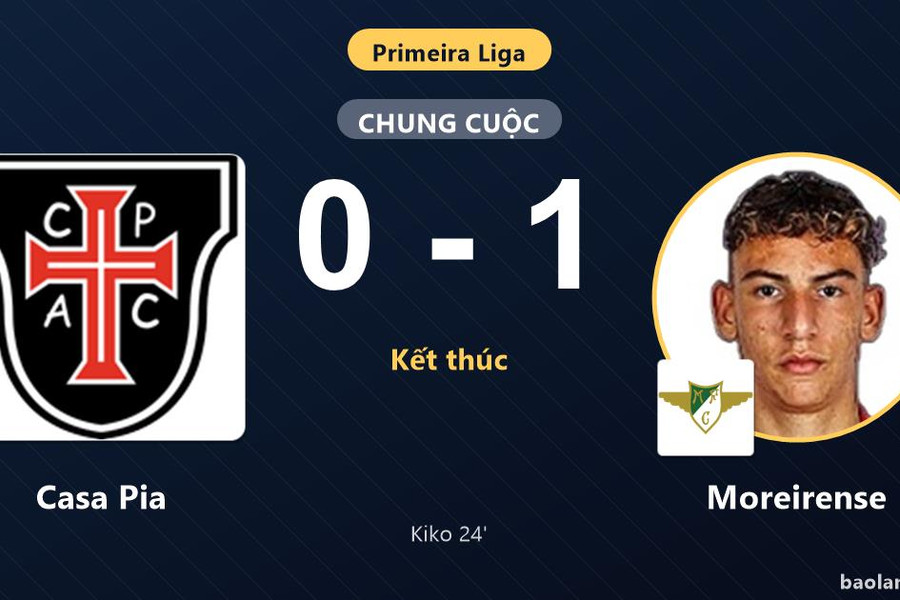 Hạ Casa Pia 1-0, Moreirense đẩy đối thủ chìm sâu nơi đáy bảng