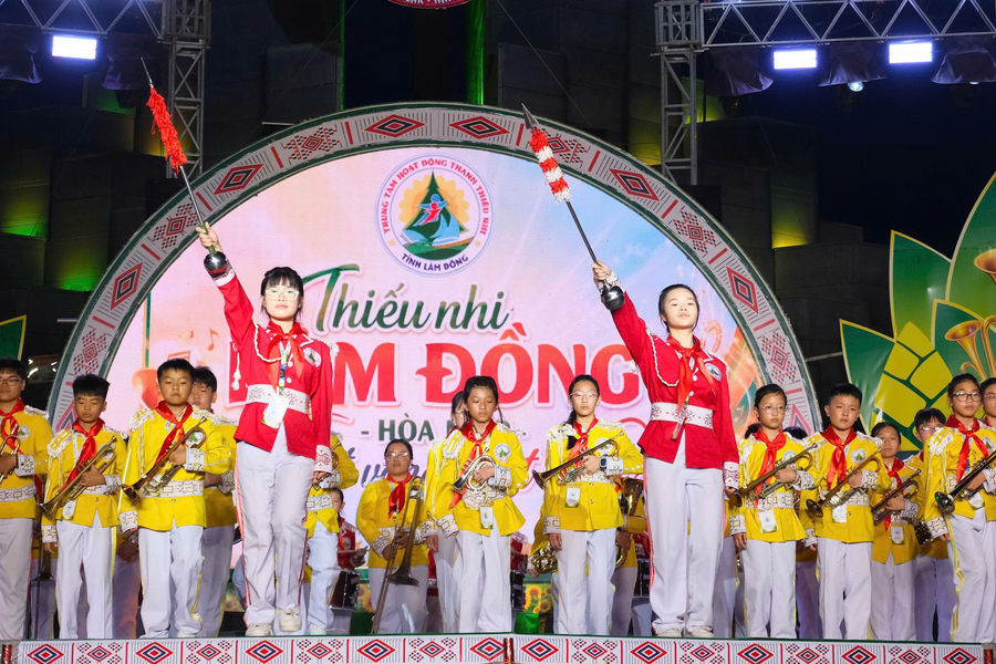 Đội Nghi lễ - Nhạc kèn Lâm Đồng đoạt giải Xuất sắc tại Liên hoan “Tiếng kèn Đội ta”