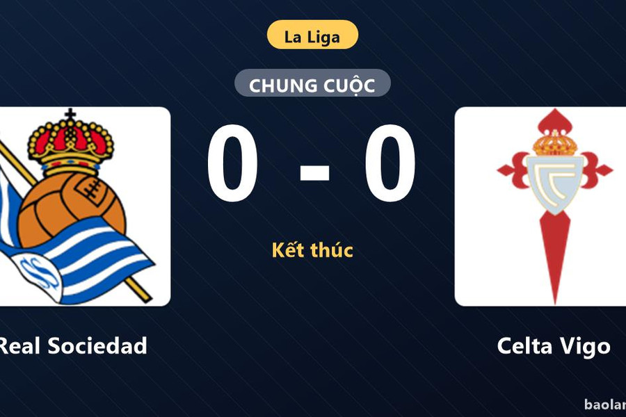 Chia điểm tại Anoeta, Real Sociedad và Celta Vigo níu chân nhau ở nửa dưới La Liga